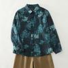 DIMANAF New Plus Size Women Tops Shirts Tees Floral Casual Loose Blouse 2025 Autumn Print Cotton Long Sleeve