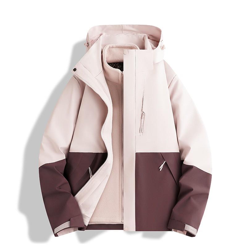3-in-1 Waterproof Windproof Fleece Lined Jacket Outdoor Hiking Camping