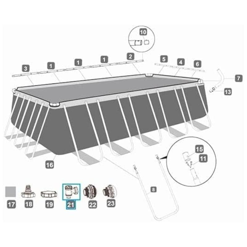 Pool Pömpel und Filter Set Einfache Installation Pömpelventile Zuverlässiger Betrieb Filterset Kunststoff Schwimmbadfilter