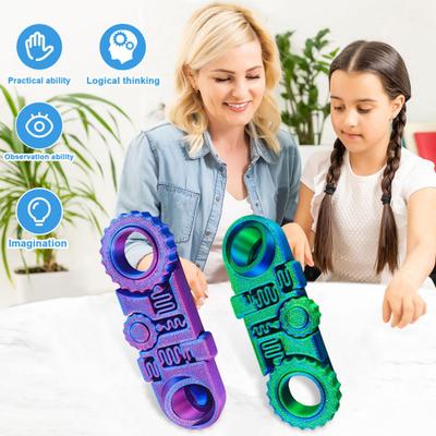 Anillo Fidget Impreso en 3D Juguete Alivio Estrés Ansiedad 5 en 1 Spinner de Engranajes Juguete Sensorial Niños Adultos Portátil Viaje Meditación Consciente Juguete Giratorio de Punta de Dedo