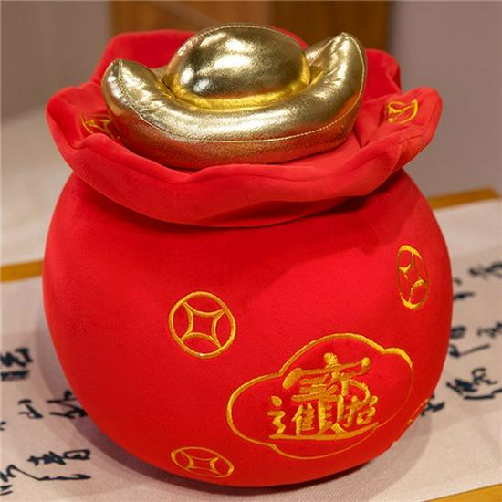 Lucky Red Plush Bear Treasure Bag - Unisex Toy 10 cm красный
