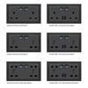 Hot Selling Luxury Metal Stainless Steel Alloy Brushed Coffee Color Wall Switch Eu FR UK Socket Reset Button Switch Electrical