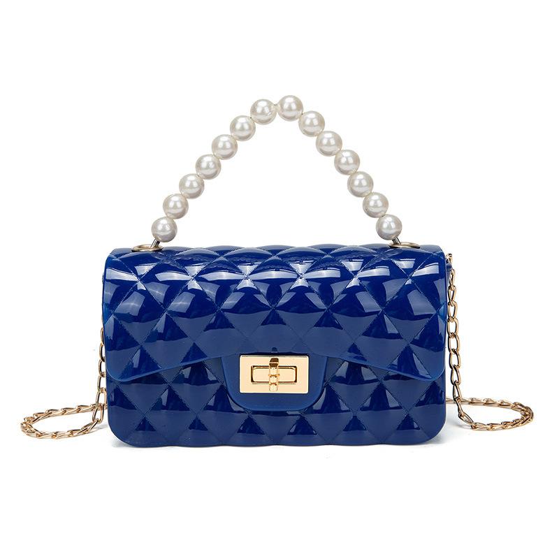 Modische Silikon-Handytasche Jelly Pearl Handtasche Stilvolle Kette Umhängetasche Geeignet für Frauen Täglich, Arbeit, Outdoor, Reisen.