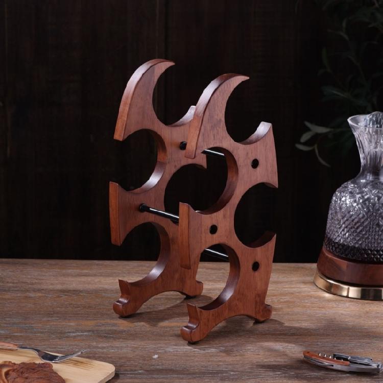 Convenient Wood Wine Storage Holder Stable Wine Bottle Rack 4 Slots Storage Stand Holder for Dining Room Decors