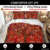 Red Festive Big Tree Luxury Duvet Cover Bedding Set for All SeasonsBedroom Dormitory Home Decor Soft Wrinkle-Resistant