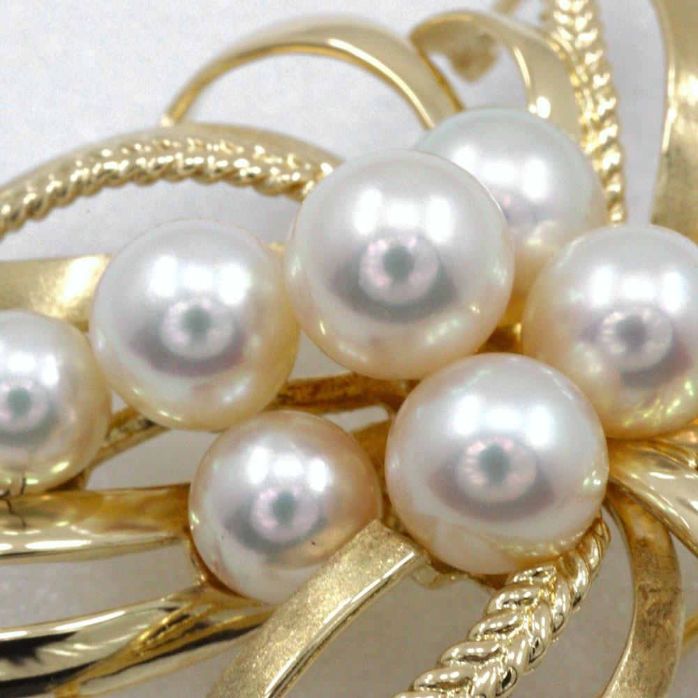 MIKIMOTO Pearl Brooch K14 Yellow Gold/Pearl 16.6g Women Used