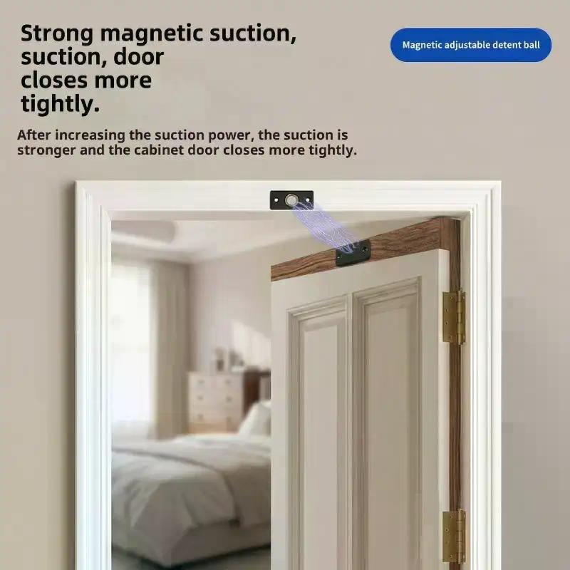 Invisible Magnetic Door Catch Adjustable Strong Magnetic Door Stopper For Hidden Door Cabinet Closet Furniture Hardware
