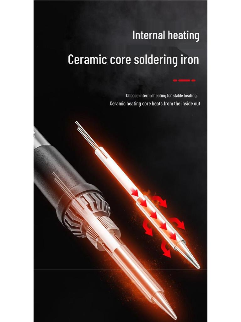 Delixi Adjustable Temperature Soldering Iron Set - High Power, Constant Temperature Solder Pen for Household Repair & Welding.