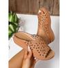 Summer New Wedge Slippers Women's 2025 Plus Size Platform Cutout Sandals