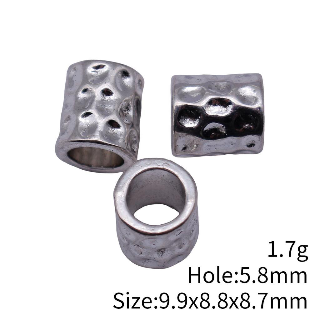 Concentric Circle Pattern Tube Spacer Beads Metal Loose Beads For Bracelet Necklace Hair Jewelry Craft Accessories For