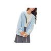 Anta Lifestyle Series Letter Print Zipper Hooded Long Sleeve Sweatshirt Women sweatshirt Blue 162238711-3