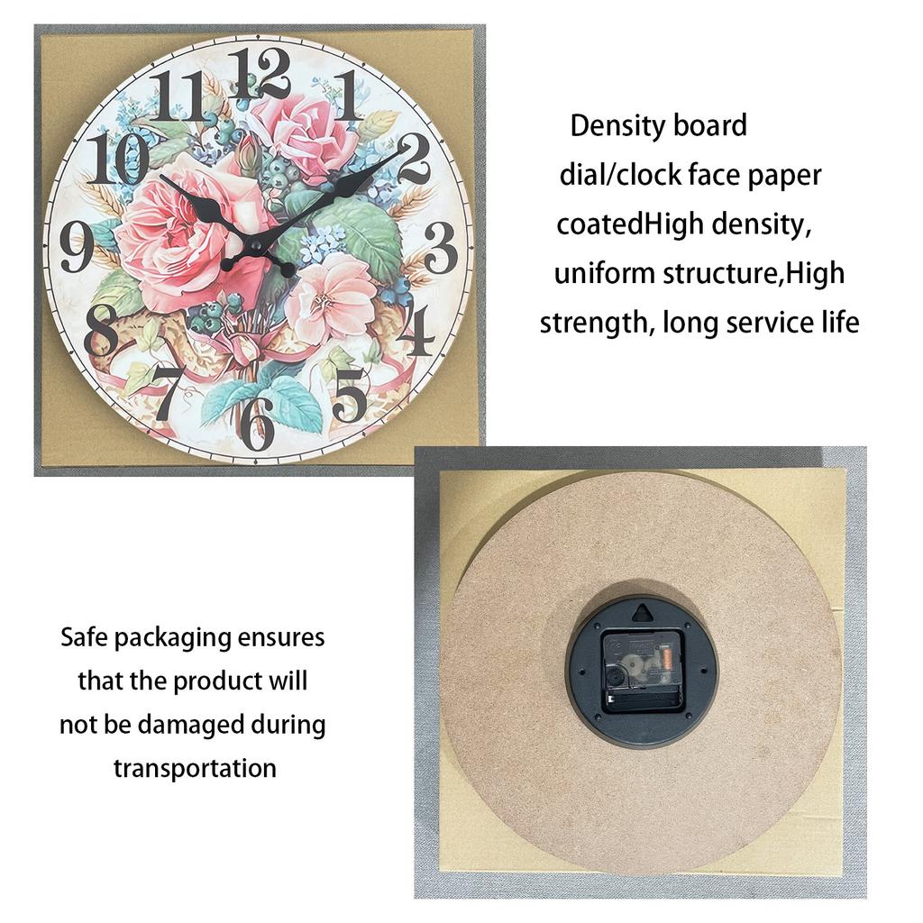 High-Quality Light High-Quality Luxury High-Quality Floral High-Quality Pattern High-Quality Wooden High-Quality Wall High-Quality Clock