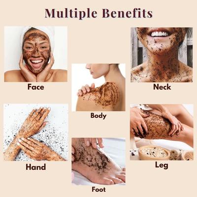 SWOSH 100% Vegan Exfoliate Face Body Scrub For Bathing, Skin Exfoliating, Tan Removal 75g(Pack Of 2) | Coffee Scrub For Body & Face Whitening | N