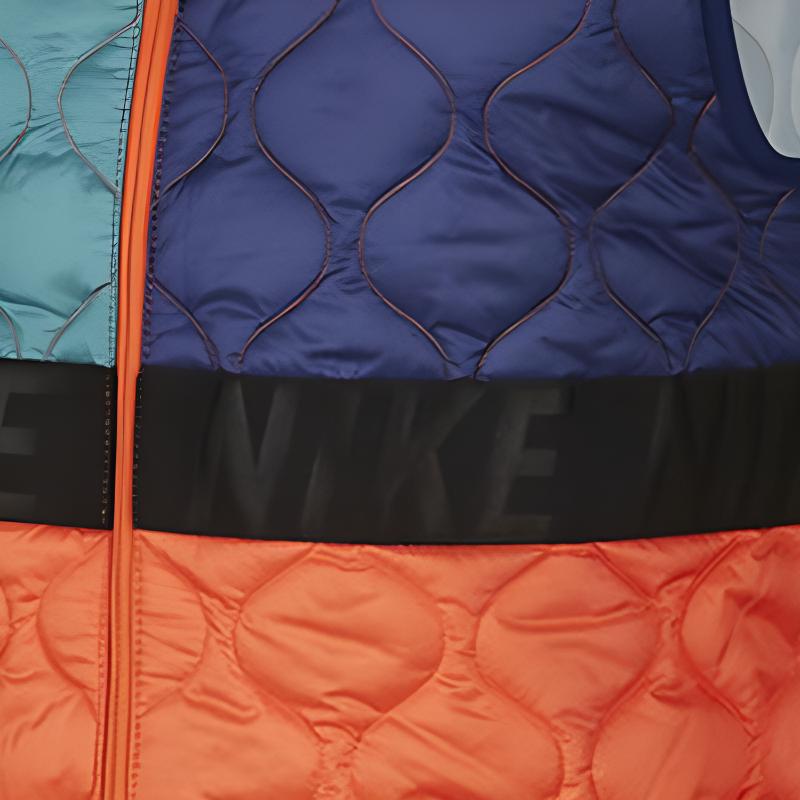 Nike Sports Training Color Block Knit Stand Collar Cotton Vest Women Vests Orange BV3870-364