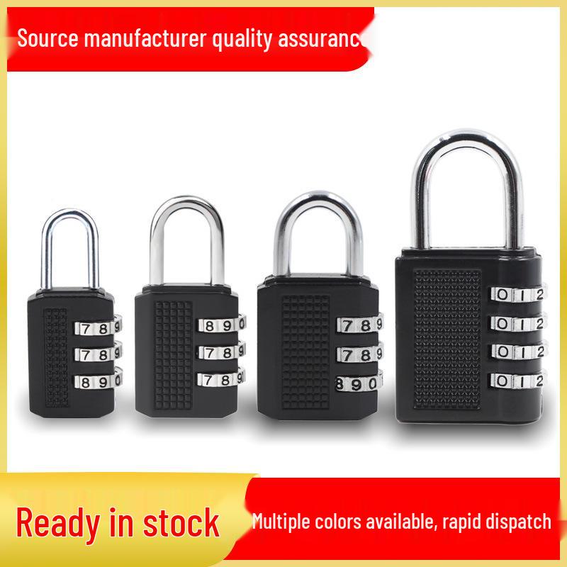 In-Stock Black Zinc Alloy Digital Combination Padlock: Sturdy, Anti-Theft, Safe for Gym and Luggage.