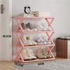 4-layer Stackable Shoe Rack, Expandable and Adjustable Fabric Shoe Rack Storage Rack