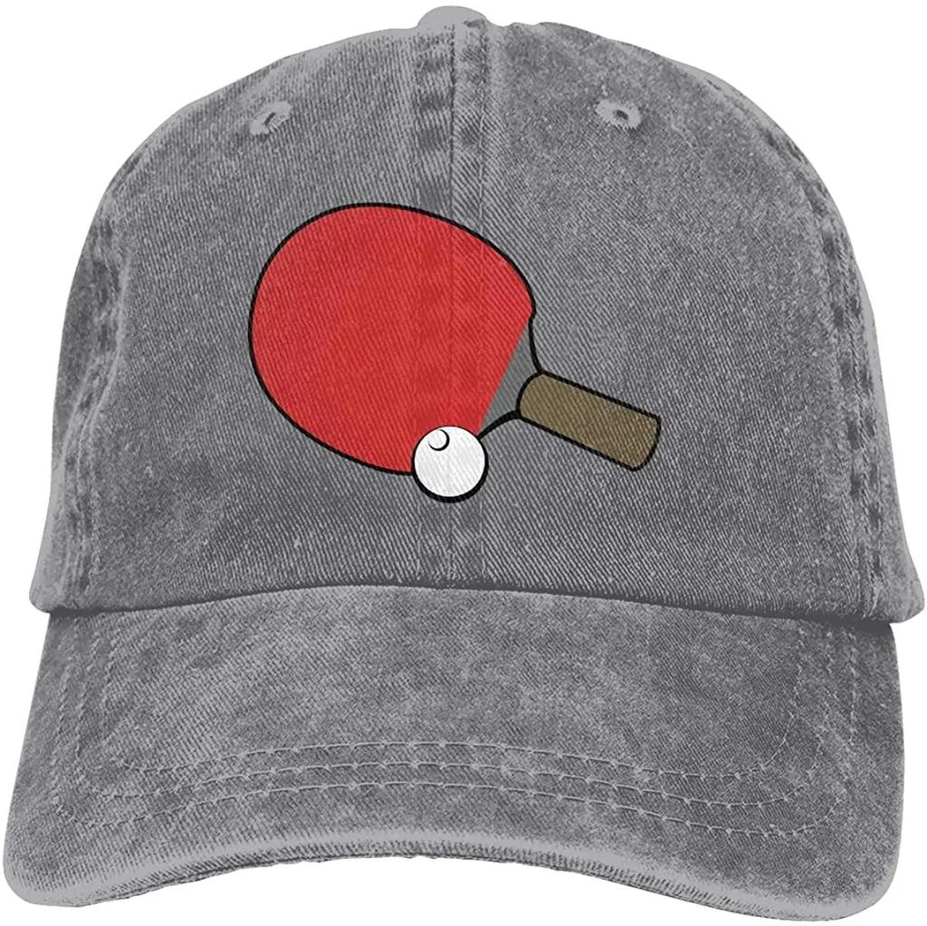 Flyjbs Womens Mens Adjustable Baseball Cap Table Tennis Denim Fabric Snapback Solid Hat