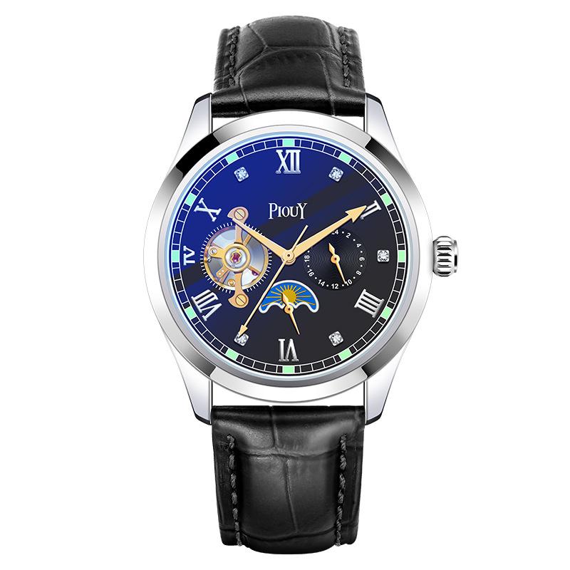 Uhr Herren Tourbillon leuchtende multifunktionale mechanische Uhr Herrenuhr Geschenk