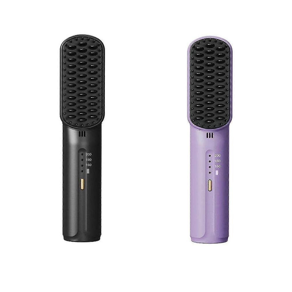 Portable Hair Straightener Brush Cordless Hair Straightener Brush Rechargeable Hair Straightening Brush