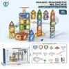 Digefei Magnetic Building Blocks: Educational Diamond Drill, Roller Ball Track, Colorful Lights, Strong Magnet, Pipe & Surface Sheets.
