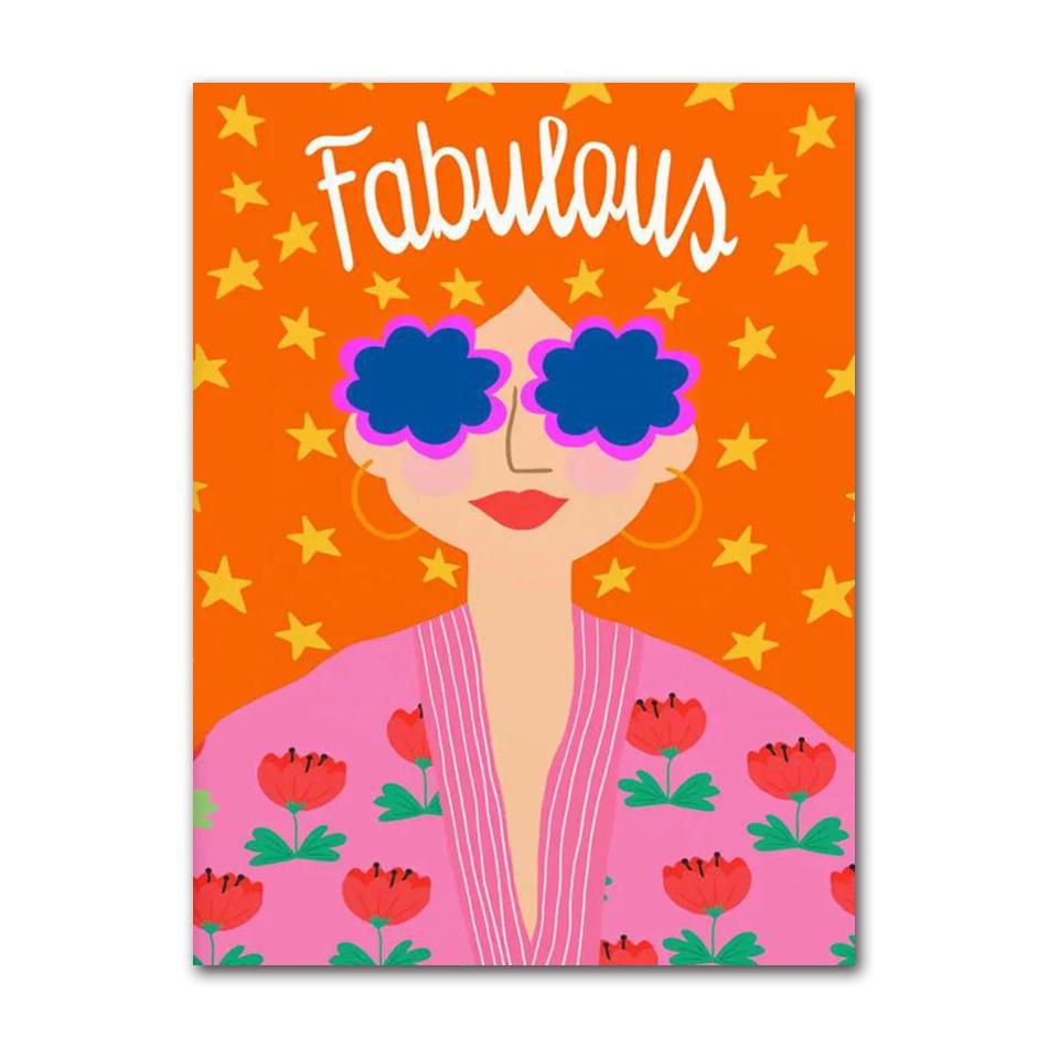 Nordic Posters and Prints for Room Decoration, Wall Photos, Colorful Flower, Rainbow, Cup, Lady Leopard, Canvas Painting