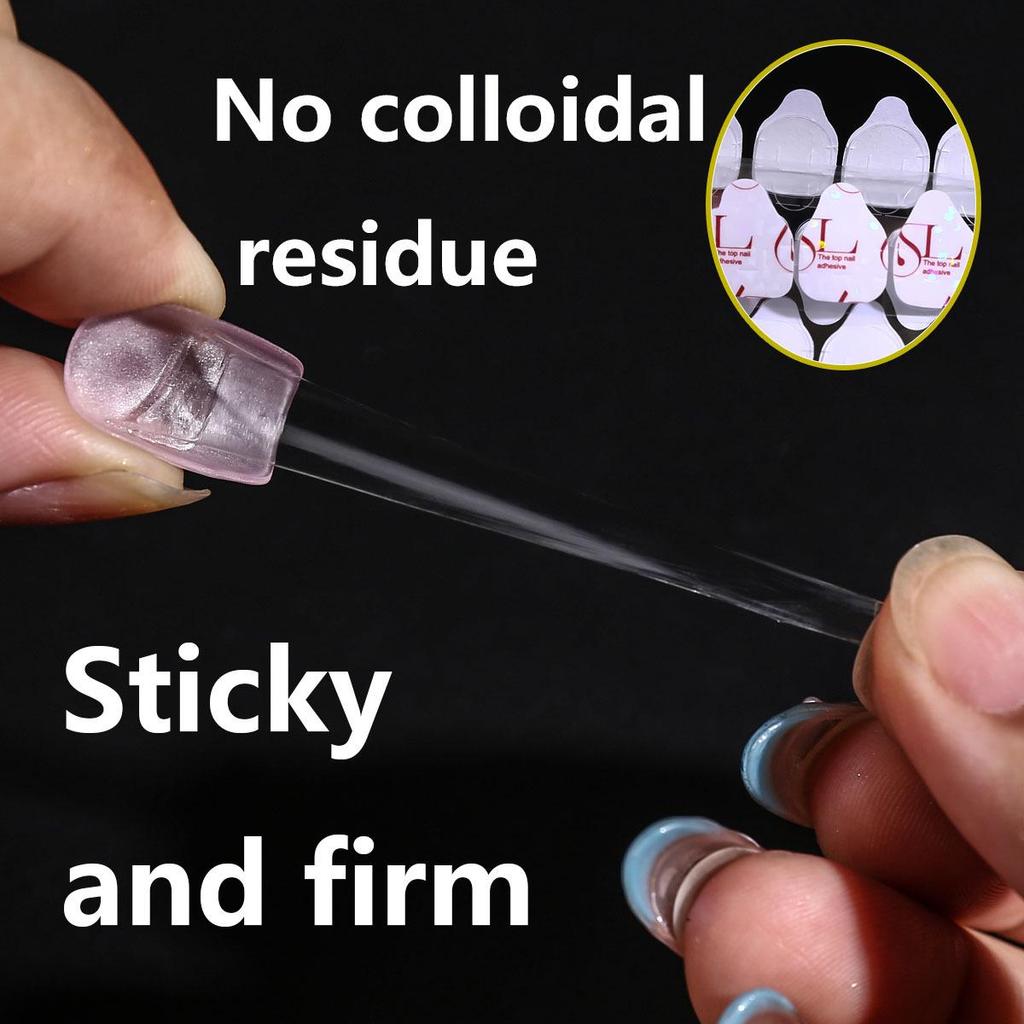 Enhanced 10th Gen Super Sticky Jelly Glue SUPER6L Ultra Press-On Nails: Waterproof, 20-Day Hold, Double-Sided Adhesive.