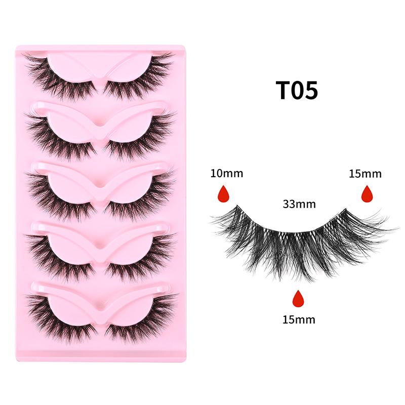 

Накладные ресницы Аниме Ресницы 5 пар Маленький Дьявол Ресницы Натуральный Дневной Макияж Манга Ресницы Прозрачные Ресницы