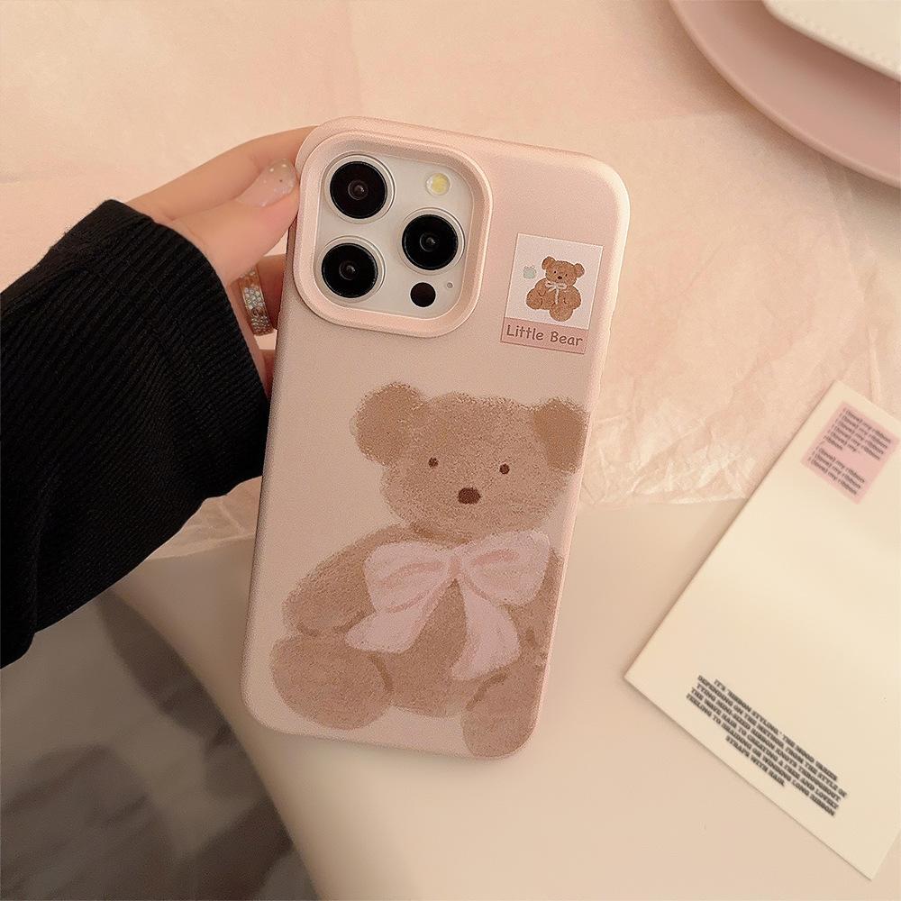Plush Bear Case for iPhone 14 iPhone 15 iPhone 16 Pro Max