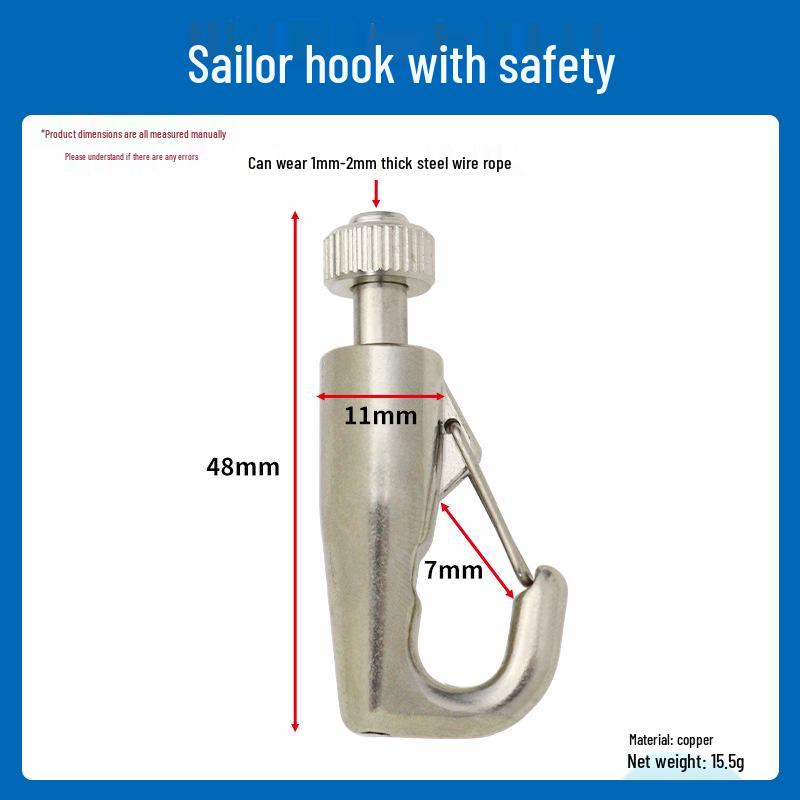 Sailor Safety Hook Kit: Self-Locking Adjustable Buckle & Hanger for Picture Hanging