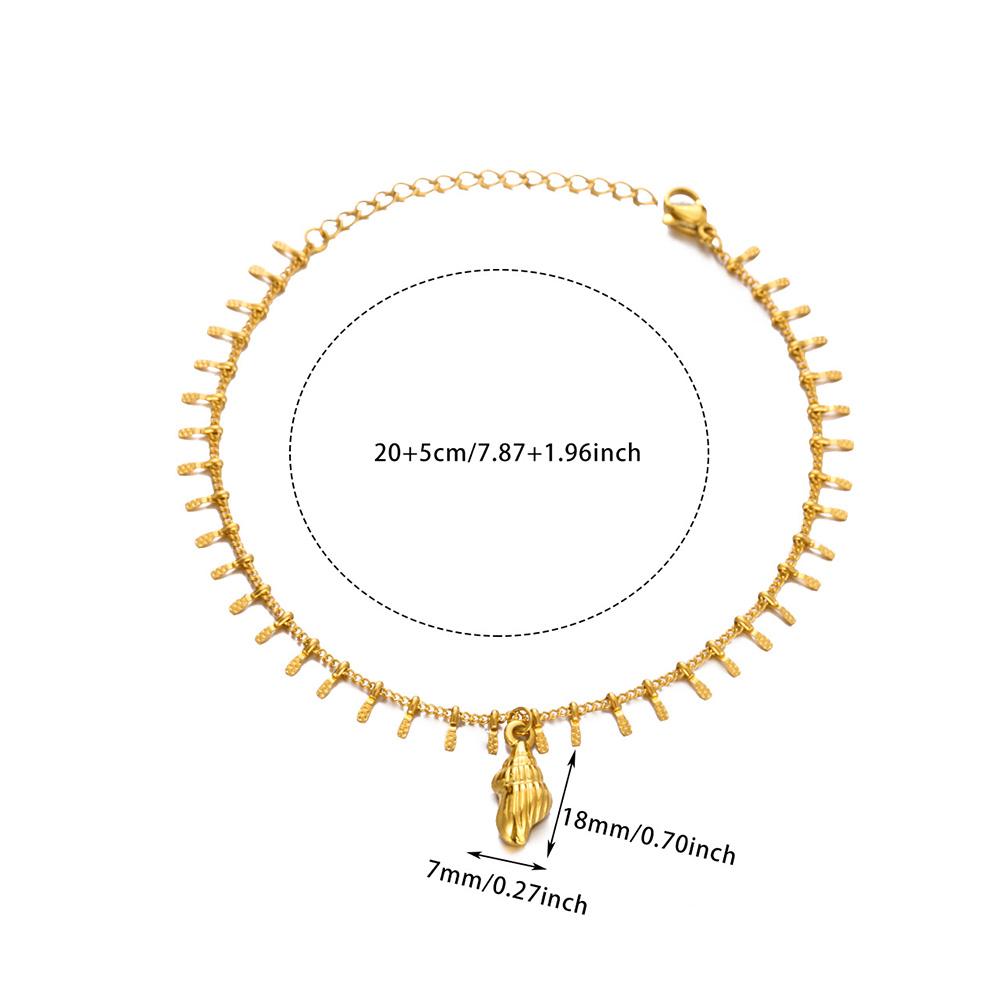 20+5cm Anklets for Women Stainless Steel Shell Starfish Imitation Pearl Leg Bracelets Gold Color Beach Summer Bodychain Jewelry