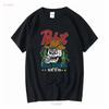 Pabst Blue Ribbon Bier T-Shirt für Erwachsene Größe L Farbe Ausgewaschenes Schwarz vintage Ausgewaschen Atmungsaktiv Bequem Dehnbar Unisex