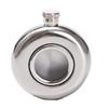Steel Mini Clear Hip Flask Round Pocket Window Russia Flagon Bar Whisky Bottle 5oz
