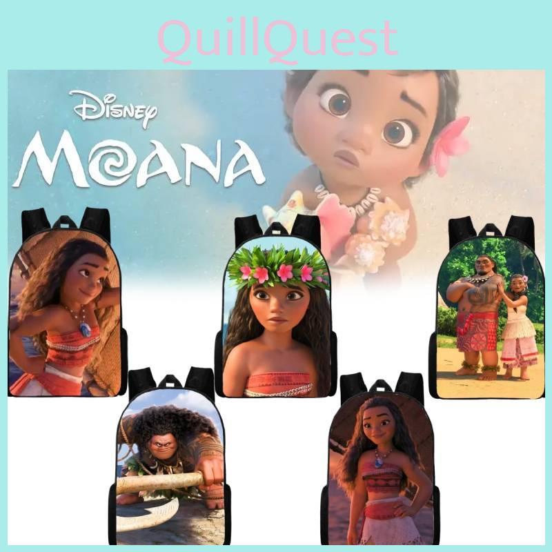 Moana Cartoon Print Large Capacity Student Backpack With Breathable And Shockproof Features