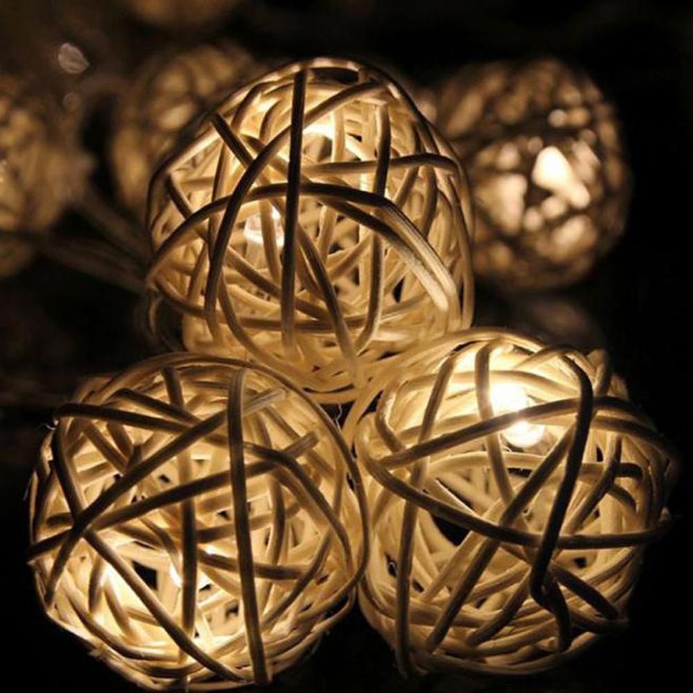 20 Heads Balls Battery Box Holiday Lights String LED Holiday Decoration Lights 2.5m Warm