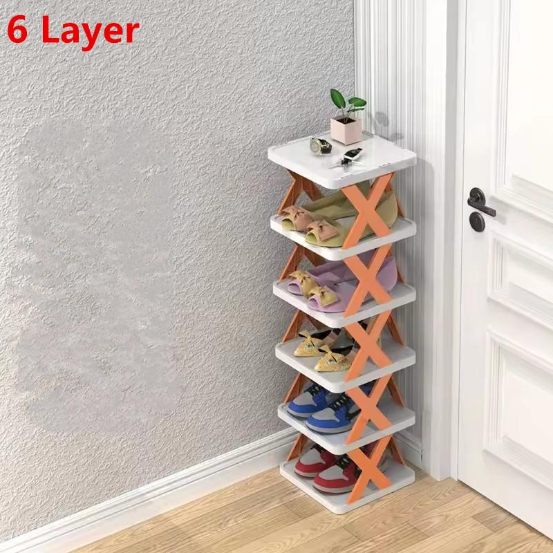 6 Layer Shoes Racks Storage Organizer Detachable Shoe Racks Saves Family Household Rack Simple Narrow Shoes Shelf Color Cabinet