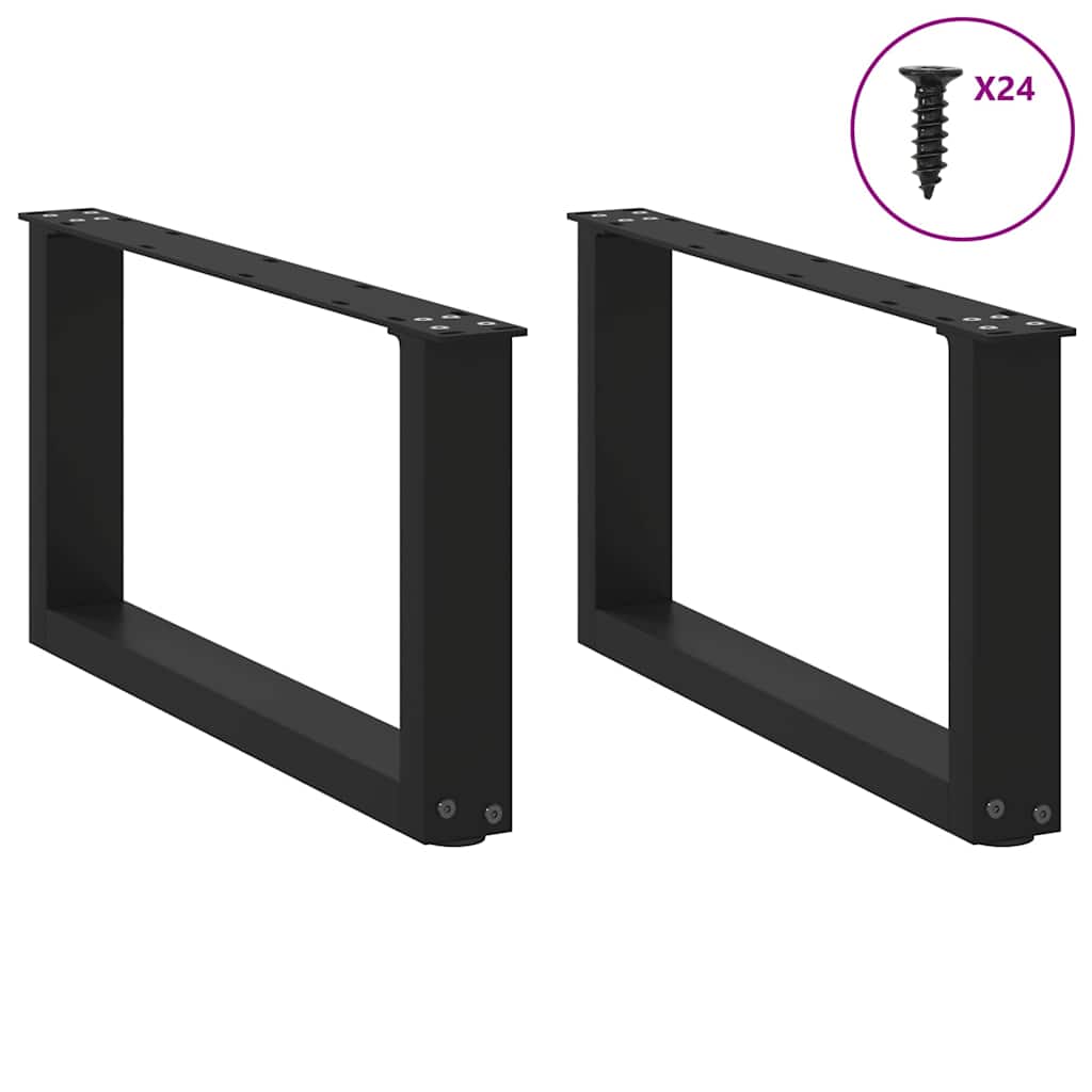 Vidaxl Nogi Do Stolika Kawowego, 2 Szt., Czarne, 60X(30-31) Cm, Stal
