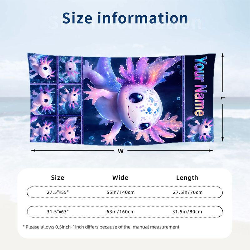 Fantasy Magic Theme Beach Towel Personalized Custom Name & Text Soft Quick Dry Beach Towel for Swimming Travel