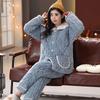 Pajamas women's three-layer thickened and cute winter can wear large-size warm padded loungewear