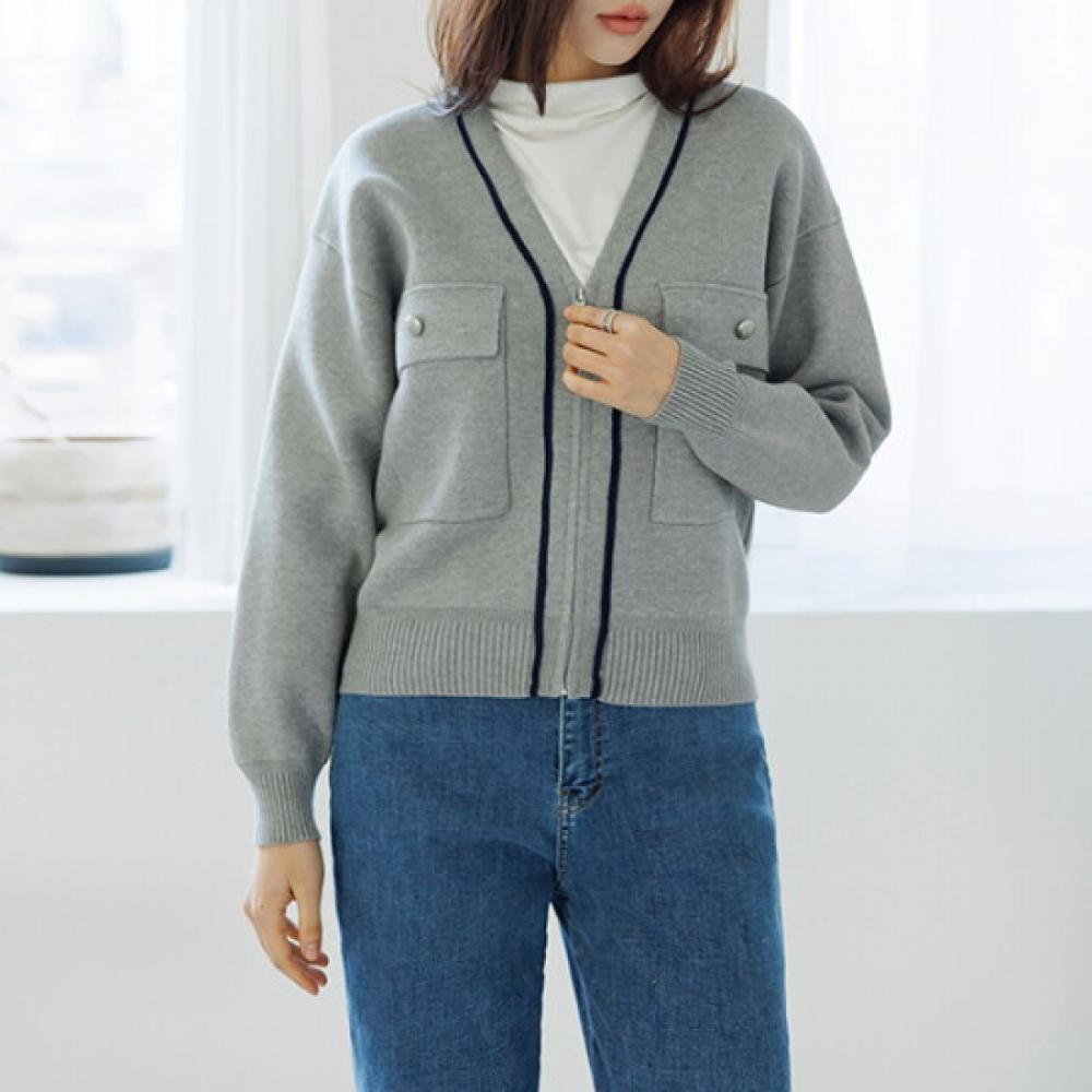 Dedra Saneet Knit Zip Cardigan Cae1001