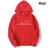 New Women's Casual Hoodie Autumn/winter Heartbeat Print Men's Loose Hoodie Couple Sweatshirt Women's Hoodie Top Streetwear