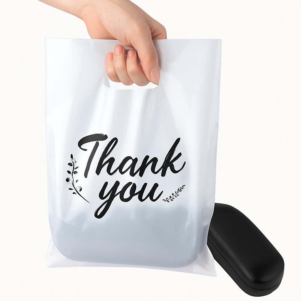 StoBag, 100 Pcs Customized Logo Multiple Color Shopping Bag With Handle Plastic Gift Bag (excluding printing fee)