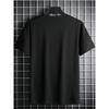 Europeiska storlekar Surfingstil Vintage Smal passform T-shirt för män, Amerikansk Casual stil Topp, Vit bas med Solnedgång och Havsvåg Logotyp, Kortärmad