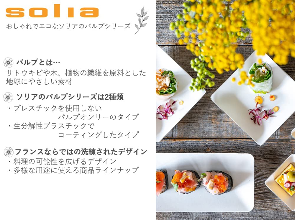 SOLIA Disposable Bowls, 30ml, Pack of 50, Paper Plates, Eco-Friendly Pulp, French Cuisine, VO57007