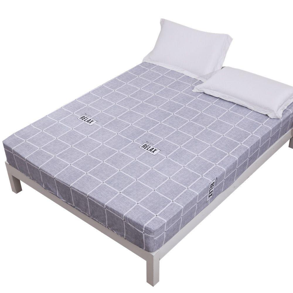 

Водонепроницаемая простыня на резинке, напечатанный наматрасник, защитный чехол для кровати, размеры разные Gray Grid,180x200+30cm