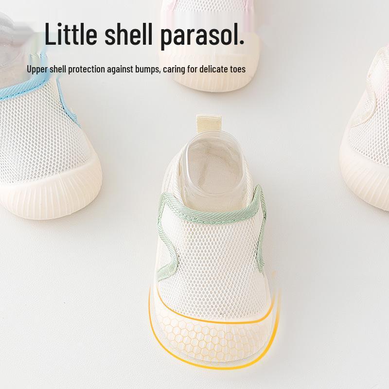 New Spring/Summer Breathable Non-Slip Baby Shoes with Soft Sole & Velcro Mesh Sandals
