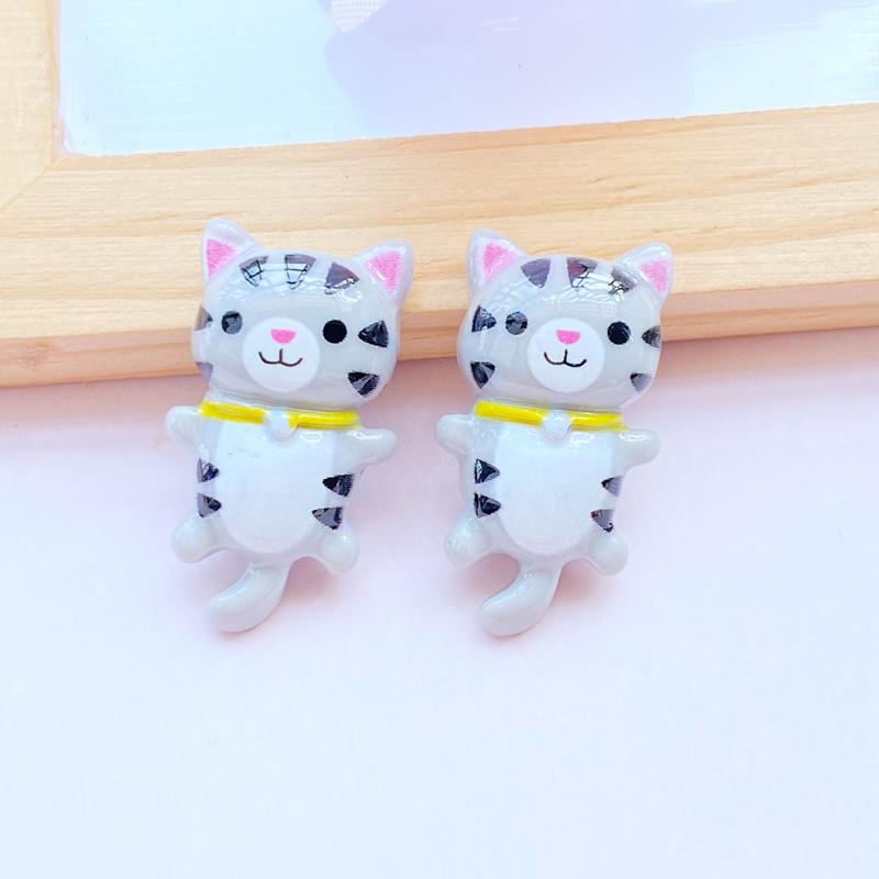 12Pcs New Cute Little Cat Series Flat Back Cabochon Scrapbooking Hair Bow Center Embellishments DIY Accessories