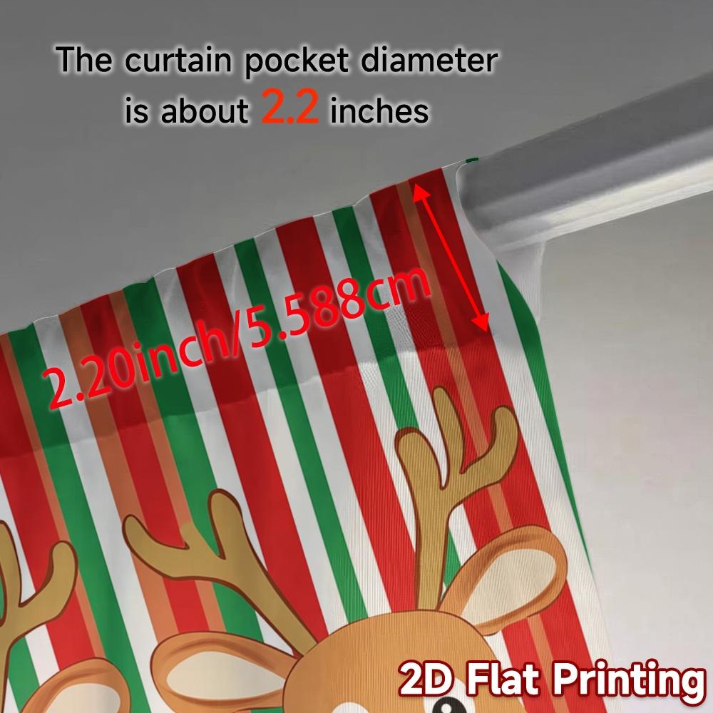 2pcs,Curtains Cute Reindeer Christmas Festive (3) Chic Light Filtering Curtains Polyester Easy Install Curtains Thermal