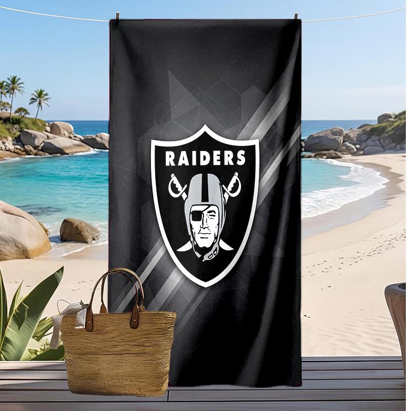 Asciugamano da Spiaggia Stampa Las Vegas Raiders Morbido Portatile Asciugatura Rapida?Asciugamano Asciutto Per Piscina Vacanza Estiva Sport all'Aperto