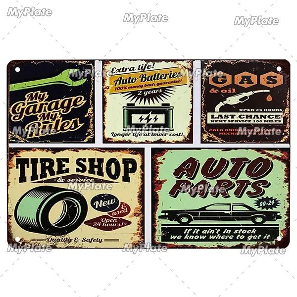 Hot Rod Garage Vintage Metal Sign Tin Sign Vintage  Decoration Plaque Home Wall Decor Bar Sign Home Decor Poster Drop Shipping
