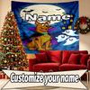 Custom Name Personalized Scooby Print Tapestry, Wall Art Decor, Bedroom, Dorm, Apartment, LivingRoom, Party Backdrop, Gift for Birthday